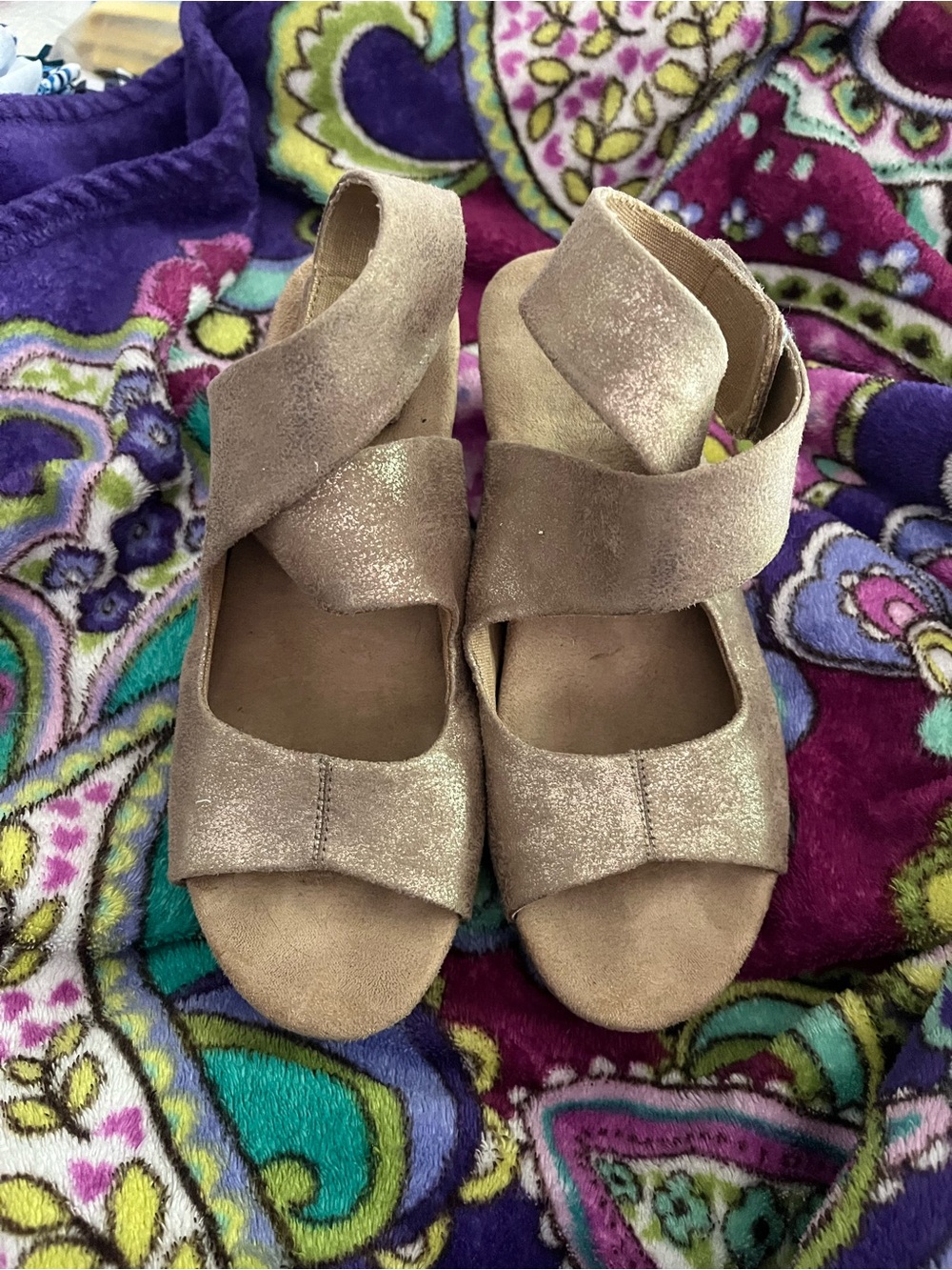 Coconuts by Matisse Women's Metallic Taupe Crisscross Sandals